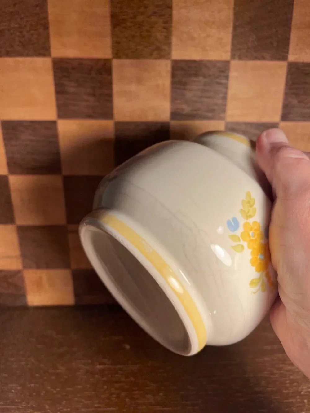 Vintage Yellow Flower Planter Pot A792